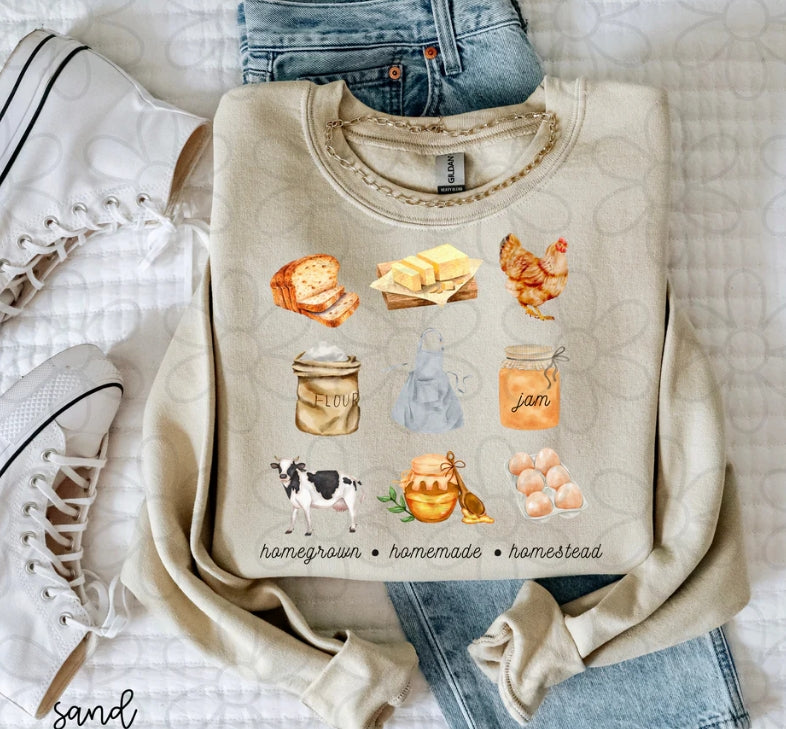 Homegrown Homemade Homestead DTF Transfer