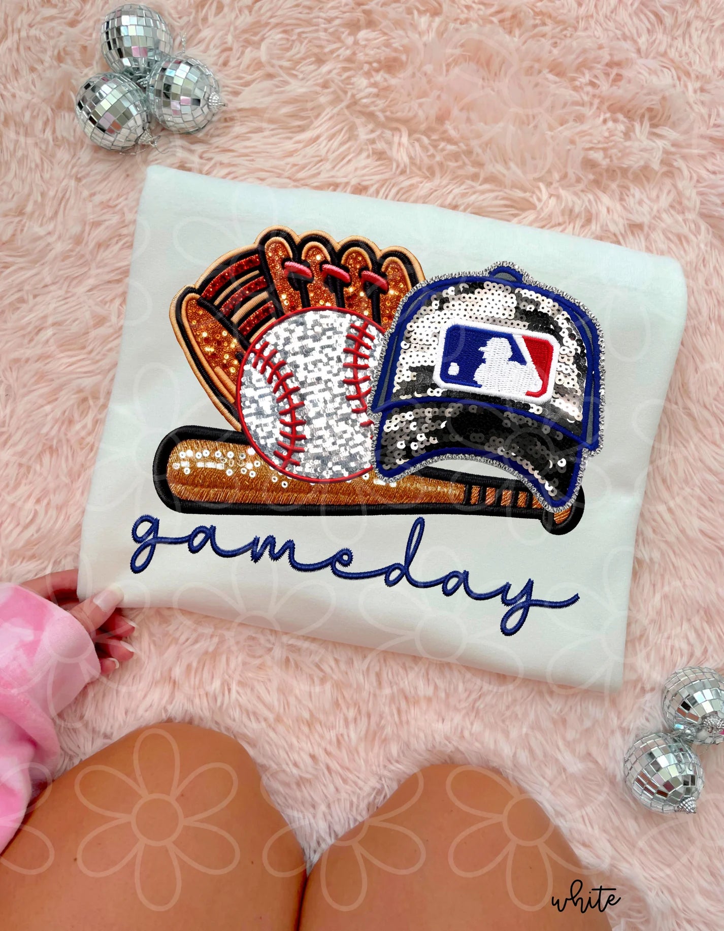 Sequins Baseball Game Day DTF Transfer