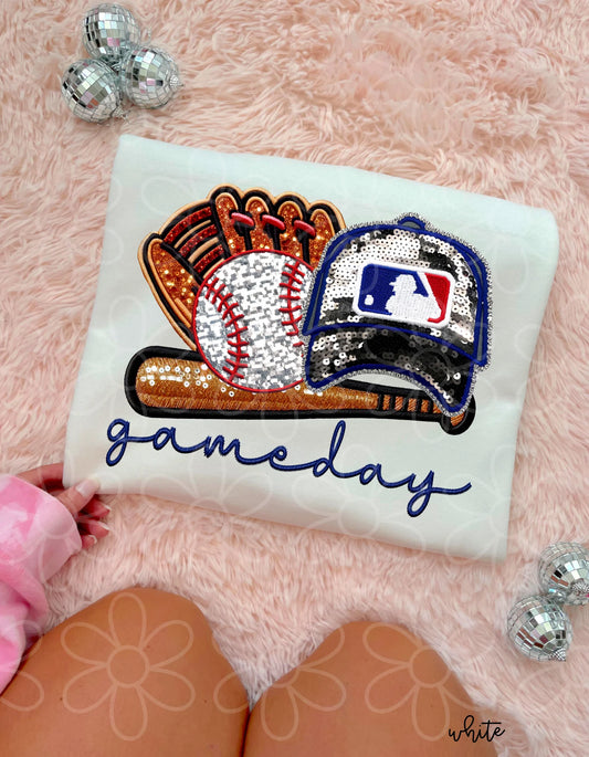 Sequins Baseball Game Day DTF Transfer
