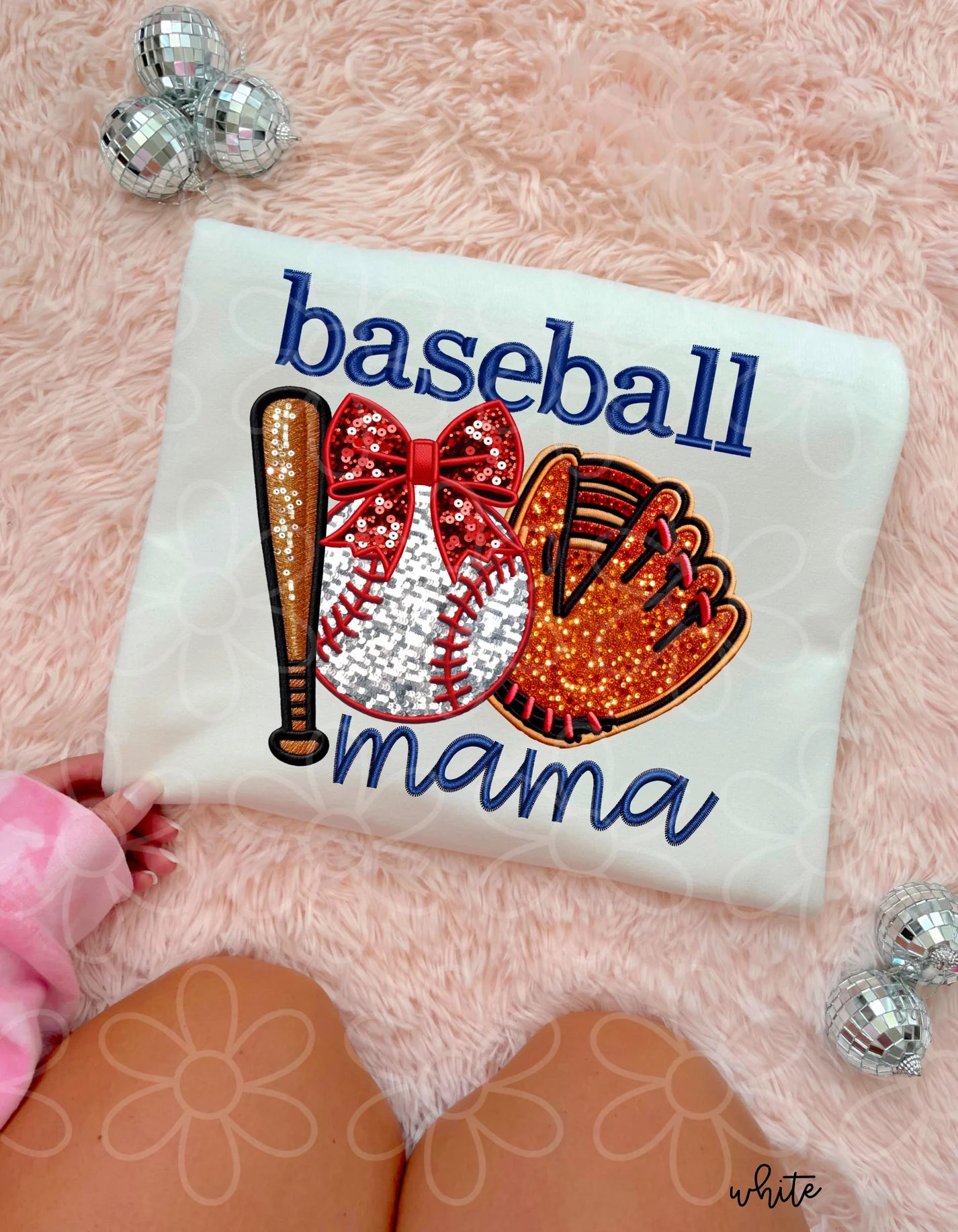 Sequins Baseball Mama DTF Transfer