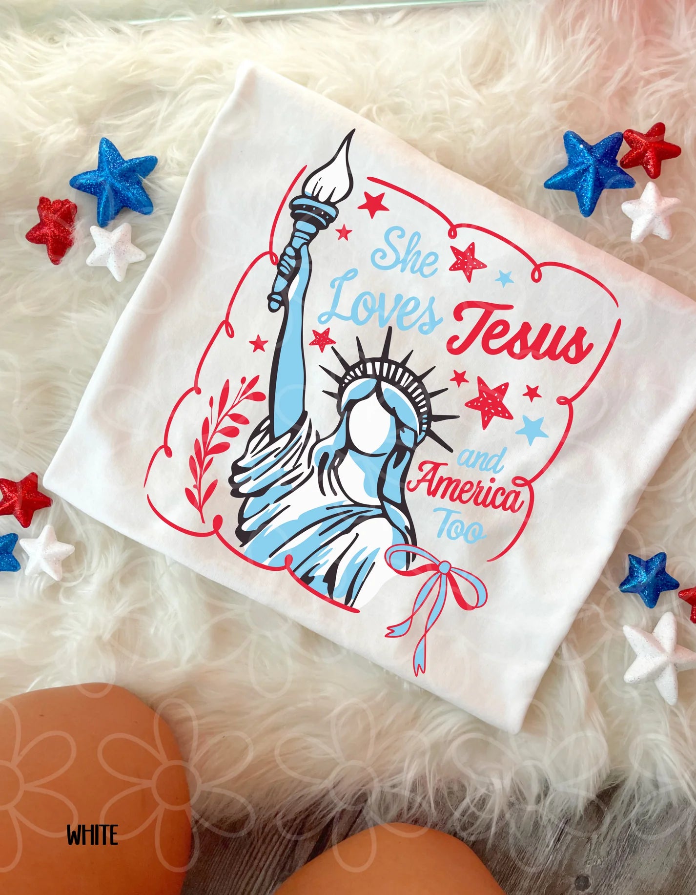 She Loves Jesus and America Too DTF Transfer