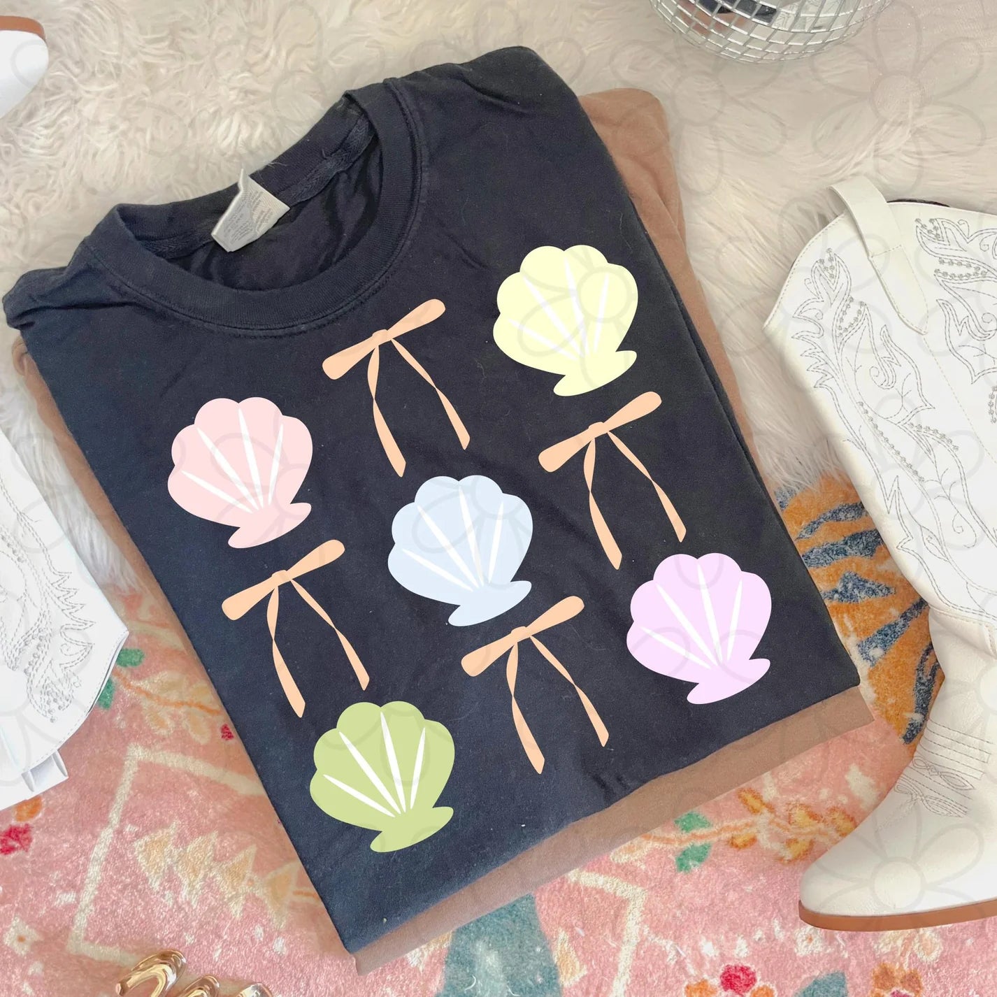 Shells & Bow Coquette DTF Transfer