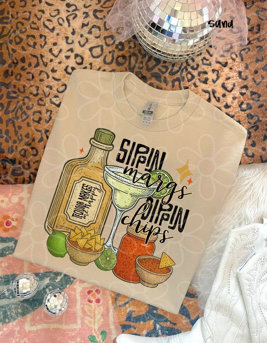 Sippin Margs Dippin Chips DTF Transfer