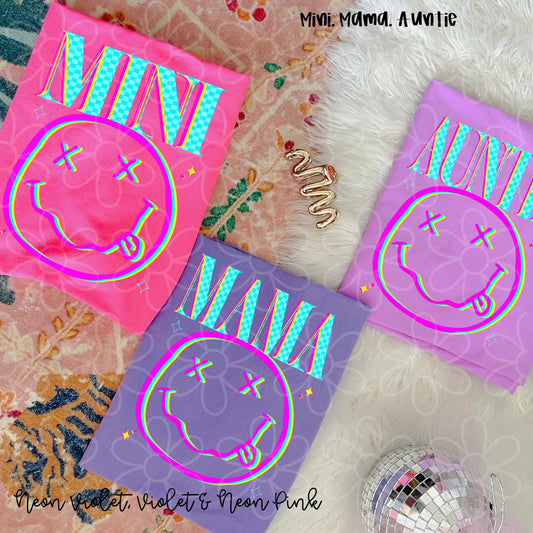 Smiley Name (Mini, Mama, Auntie Only) DTF Transfer