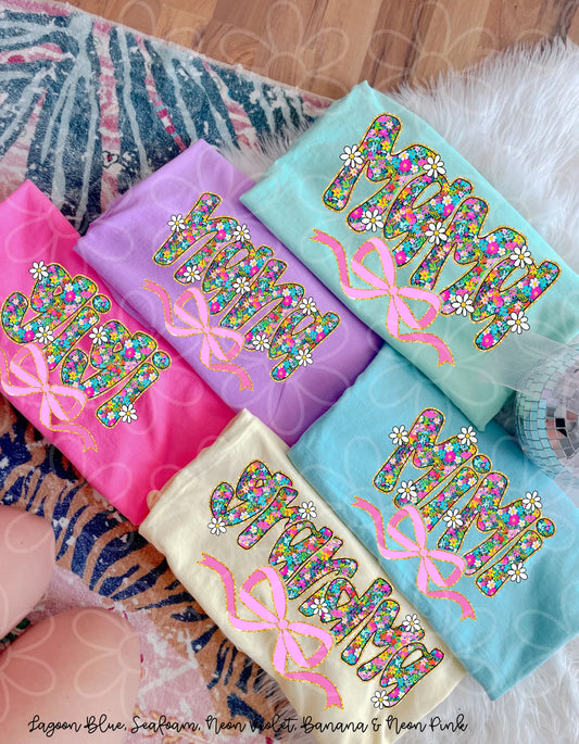 Spring Floral Names DTF Transfer ( NO CUSTOMS)