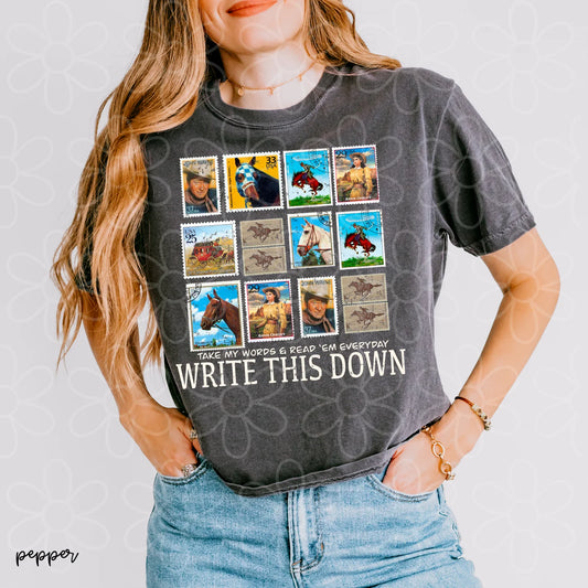 Stamps Write This Down DTF Transfer