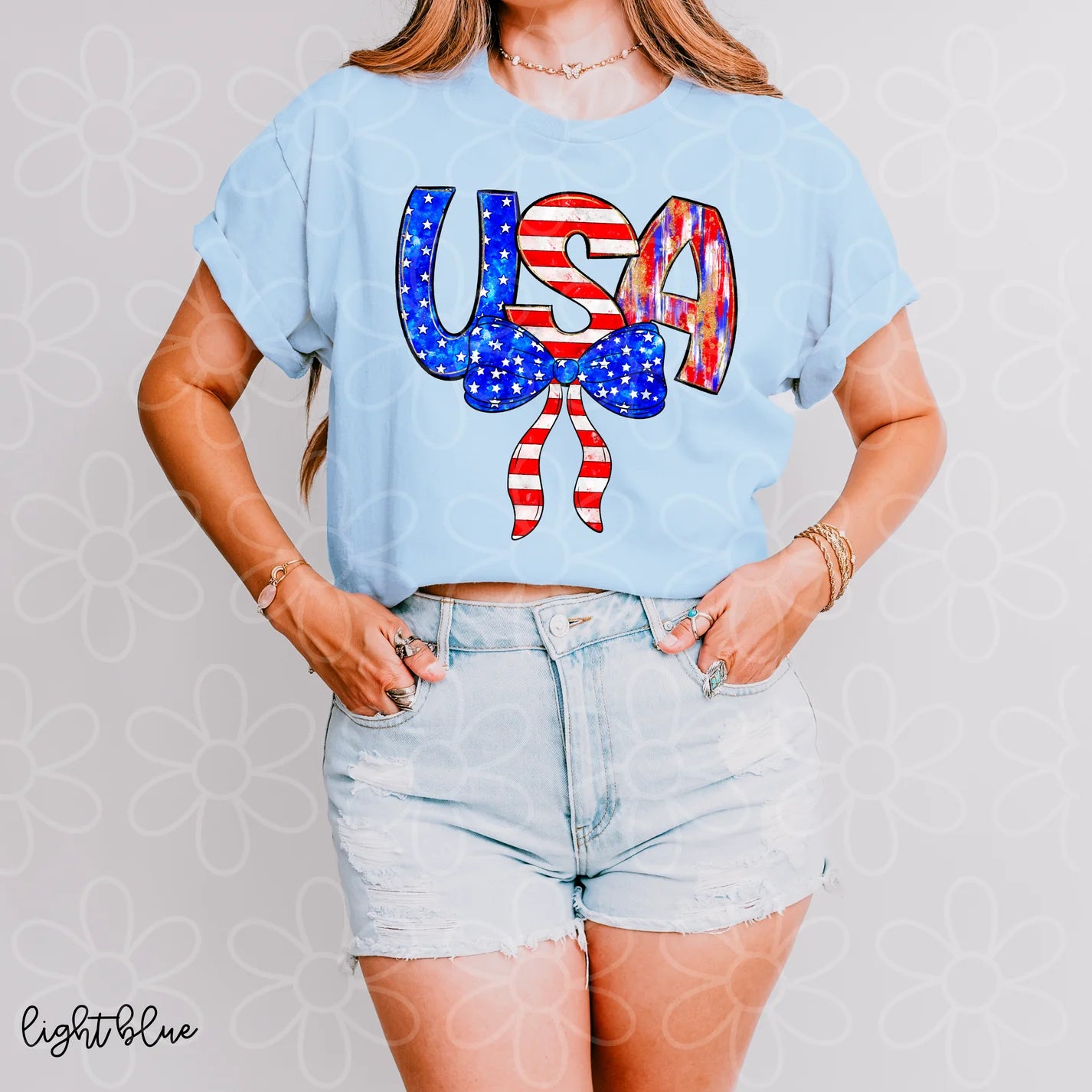 Stars Stripes Brushstroke USA DTF Transfer