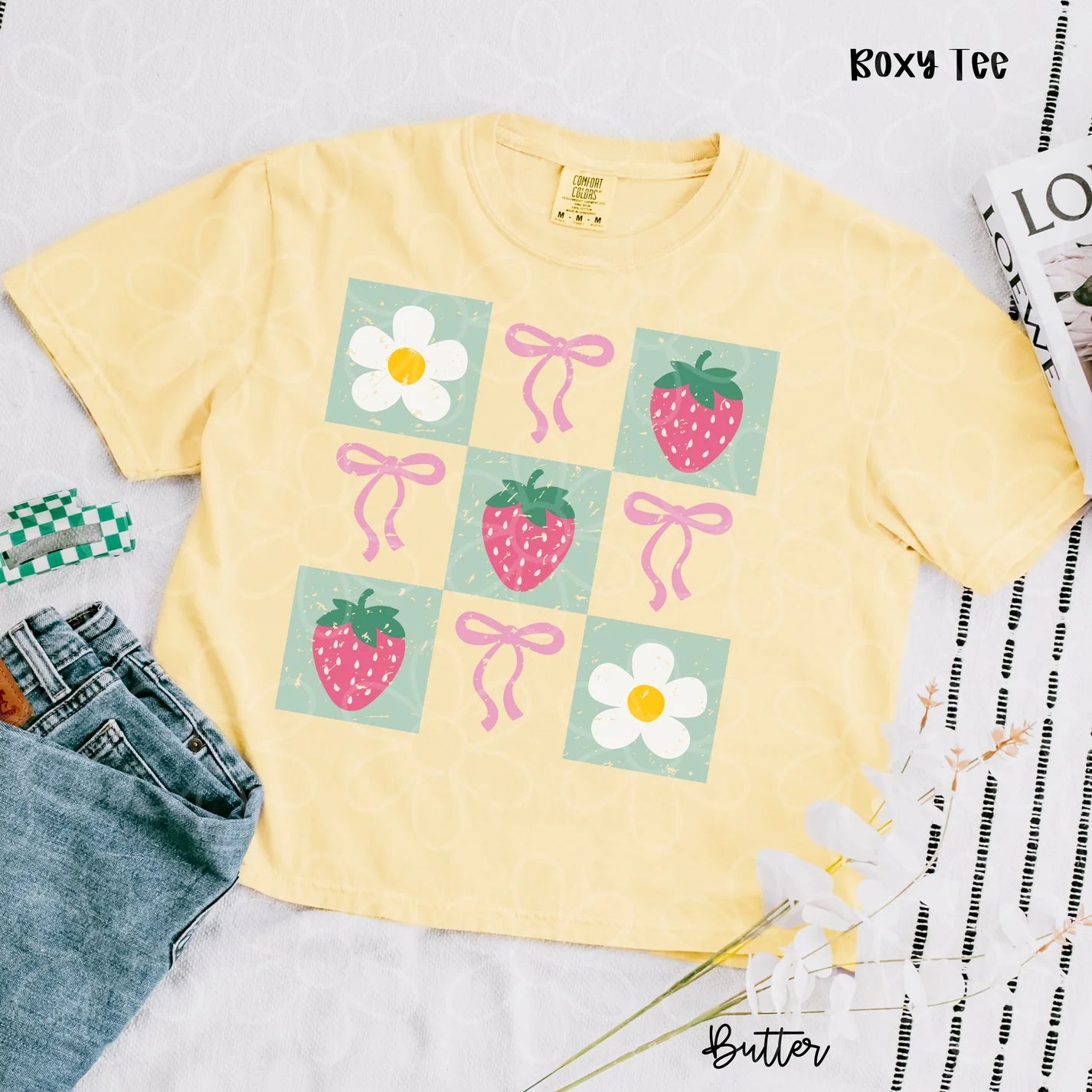 Strawberry Flower Coquette DTF Transfer