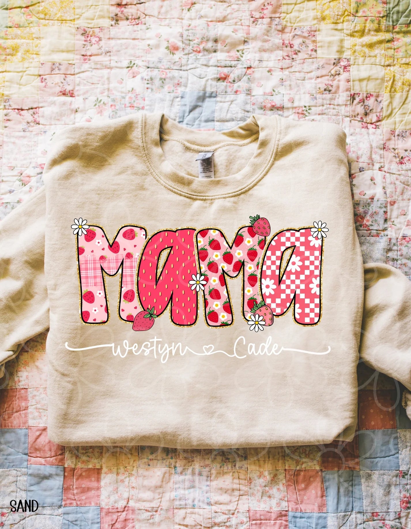 Strawberry Mama with Names DTF Transfer