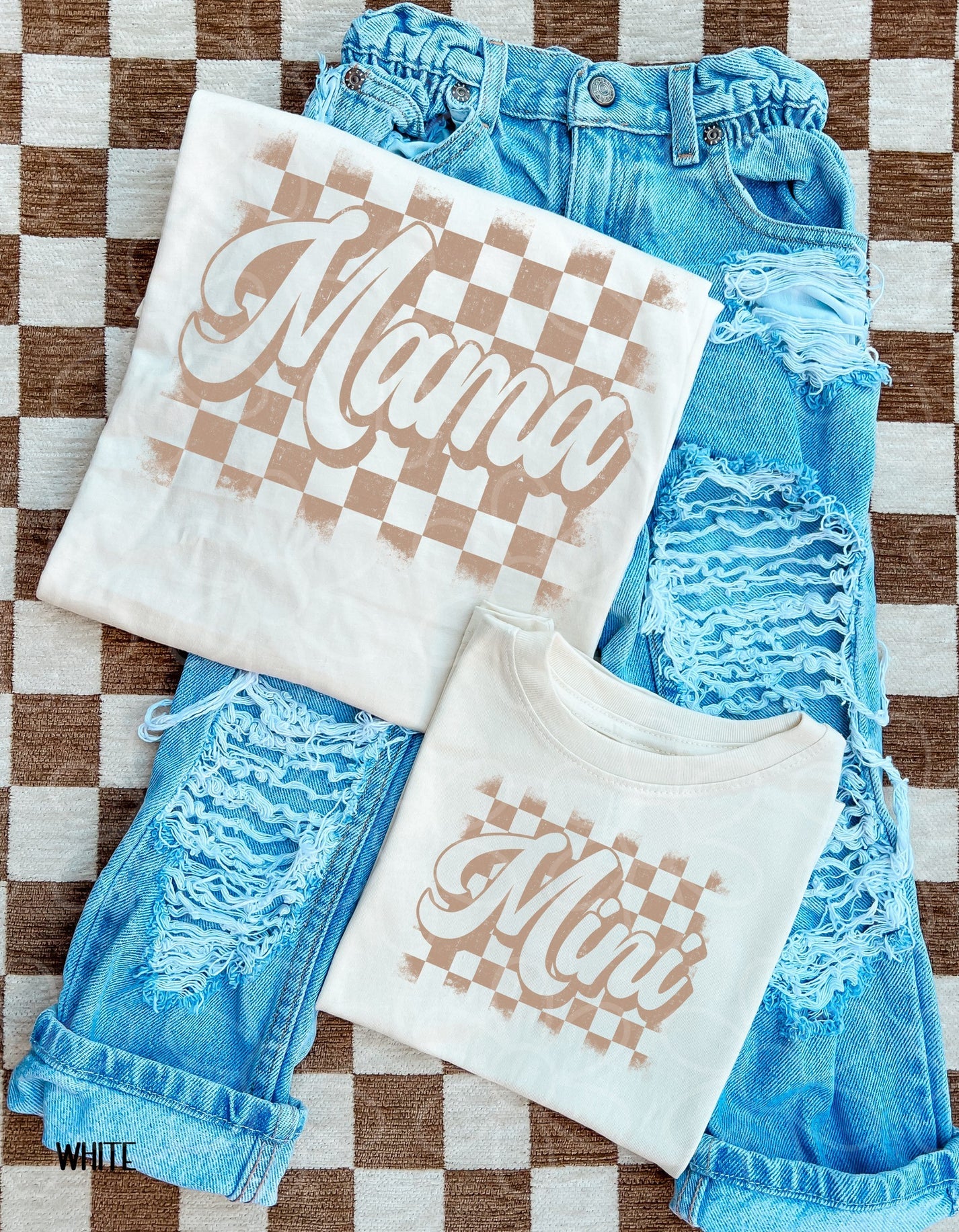 Tan Check Mama DTF Transfer