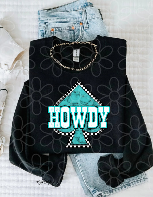 Western Turquoise Howdy DTF Transfer