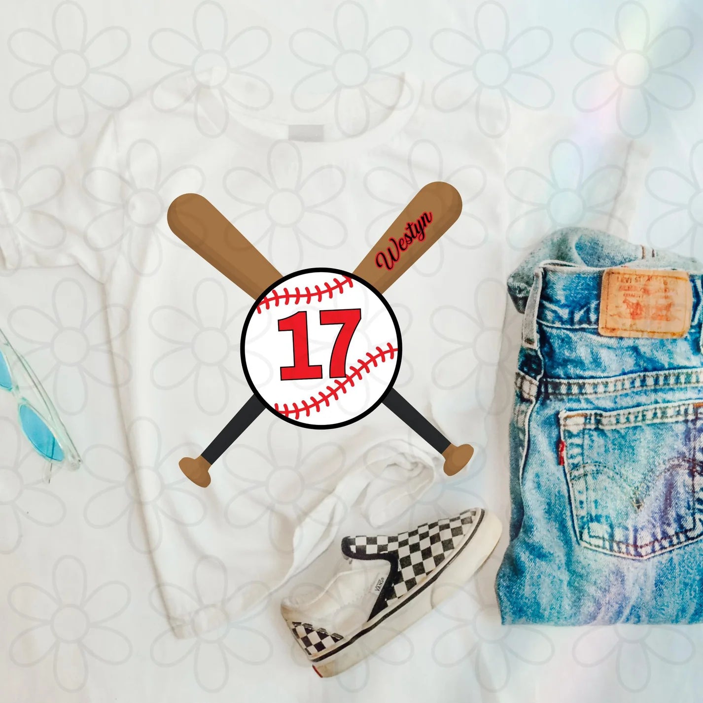 Baseball Custom Name & Number Bat DTF Transfer