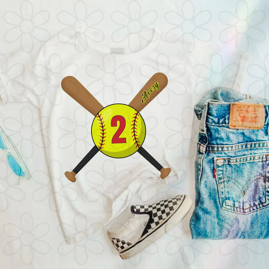 Softball Custom Name & Number Bat DTF Transfer Regular price