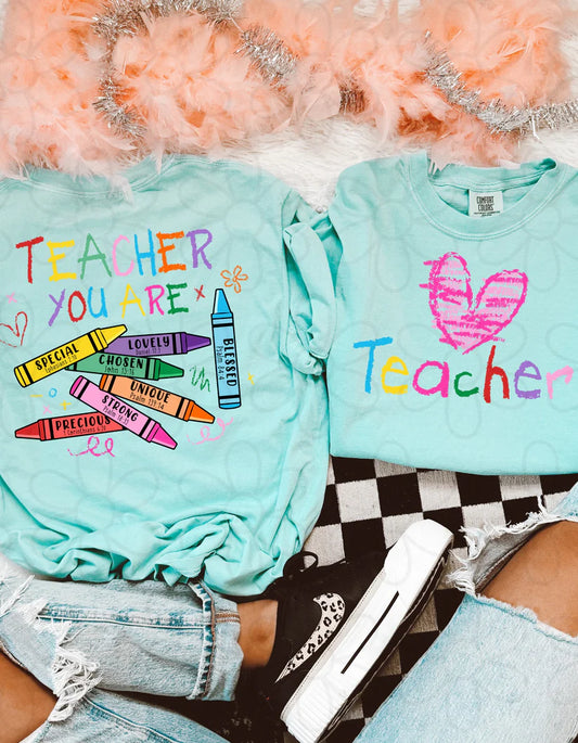 Teacher Crayon Affirmations DTF Transfer