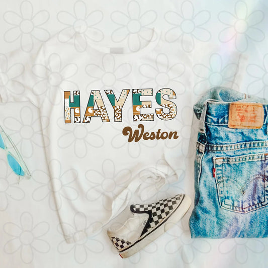 Western Carhartt Patchwork Custom Name DTF Transfer