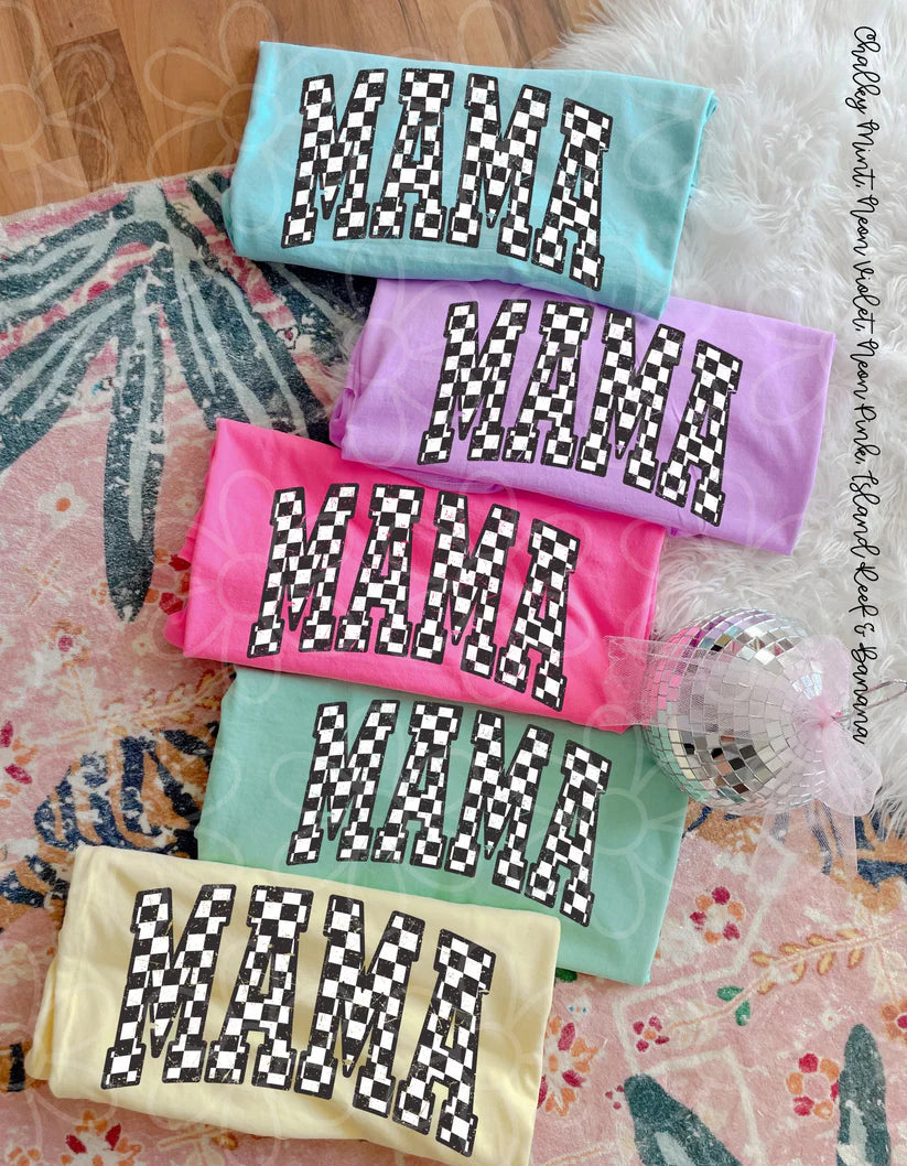 Distressed Checkered Mama DTF Transfer