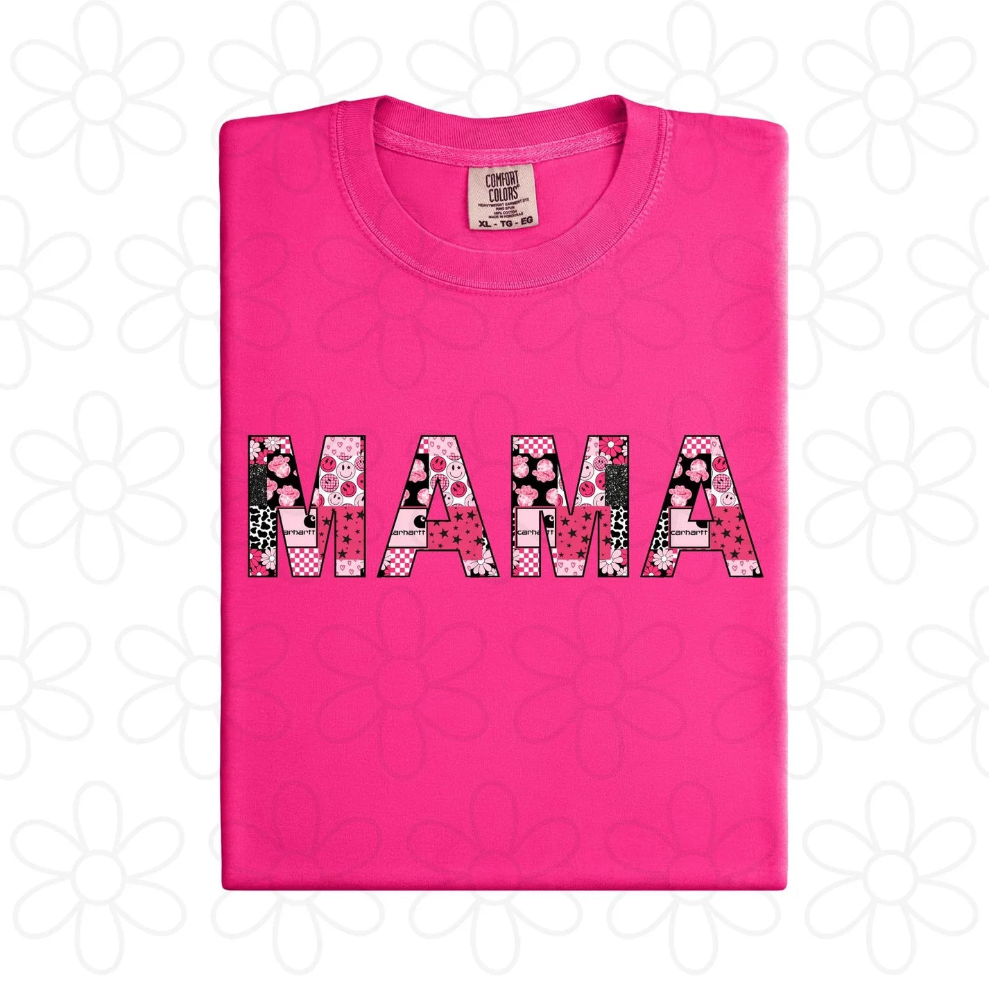 Pink Cowgirl Carhartt Patchwork Mama DTF Transfer